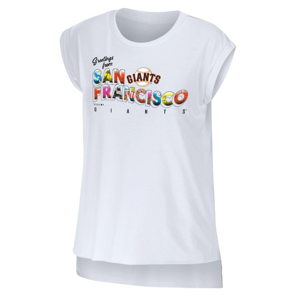 San Francisco Giants WEAR by Erin Andrews Women's Greetings From T-Shirt - MLB T-shirts