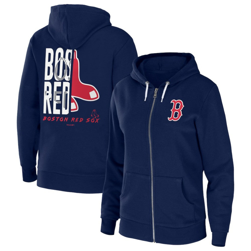 Boston Red Sox WEAR by Erin Andrews Women's Sponge Fleece Full-Zip Hoodie - MLB Hoodies