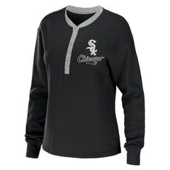 Chicago White Sox WEAR by Erin Andrews Women's Waffle Henley Long Sleeve T-Shirt - MLB T-shirts