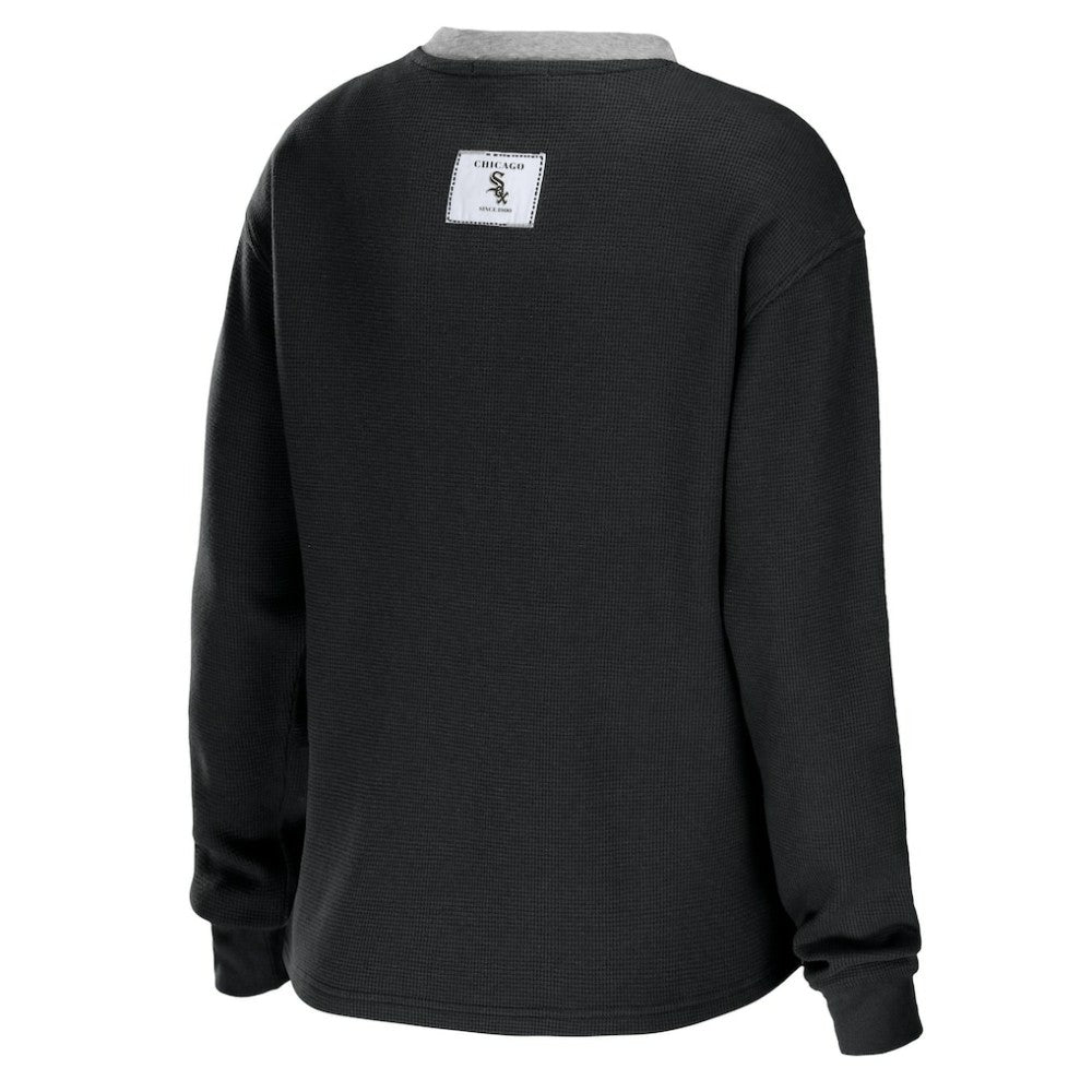 Chicago White Sox WEAR by Erin Andrews Women's Waffle Henley Long Sleeve T-Shirt - MLB T-shirts