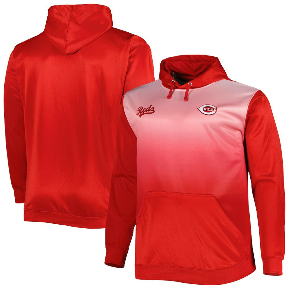 Cincinnati Reds Fade Sublimated Fleece Pullover Hoodie - MLB Hoodies