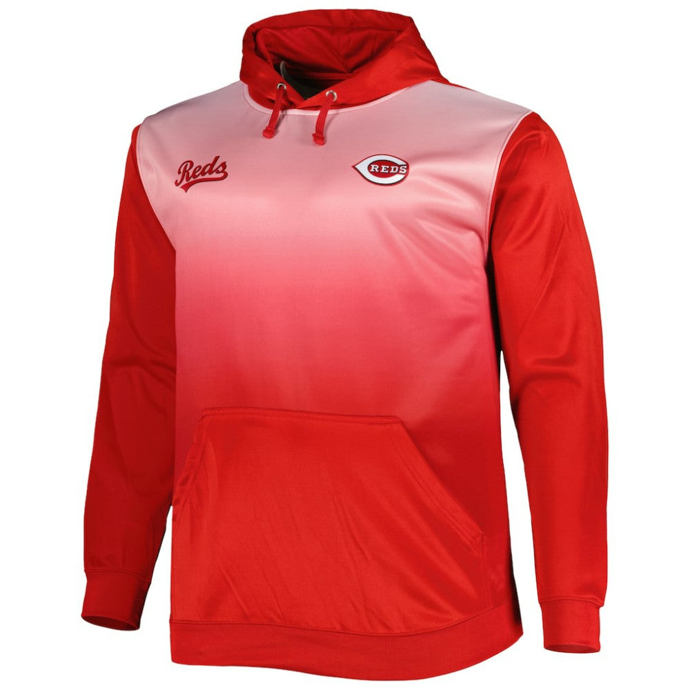 Cincinnati Reds Fade Sublimated Fleece Pullover Hoodie - MLB Hoodies