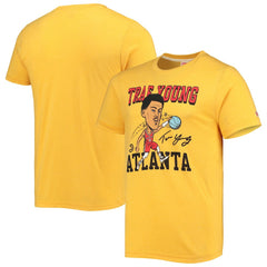 Gold Trae Young Atlanta Hawks Homage Caricature Tri-Blend T-Shirt | NBA
