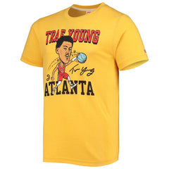 Gold Trae Young Atlanta Hawks Homage Caricature Tri-Blend T-Shirt | NBA