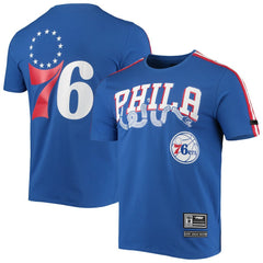 Royal/Red Philadelphia 76ers Pro Standard Men's Mesh Capsule Taping T-Shirt | NBA