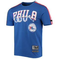Royal/Red Philadelphia 76ers Pro Standard Men's Mesh Capsule Taping T-Shirt | NBA