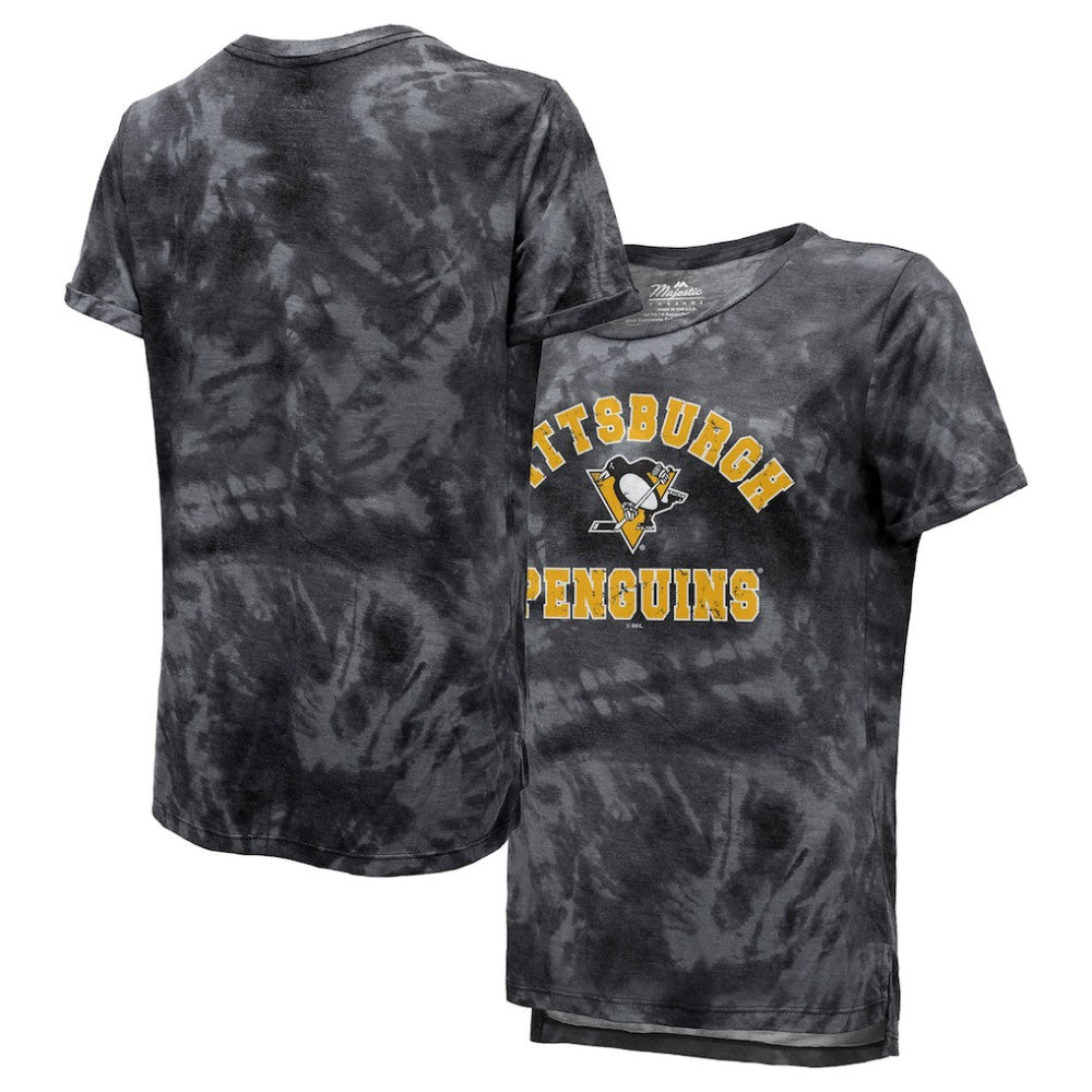 Pittsburgh Penguins Majestic Threads Women's Boyfriend Tie-Dye Tri-Blend T-Shirt -  NHL T-shirts