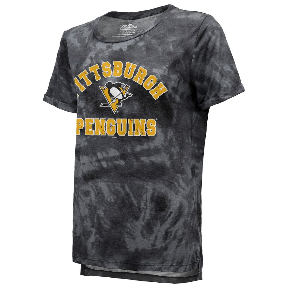 Pittsburgh Penguins Majestic Threads Women's Boyfriend Tie-Dye Tri-Blend T-Shirt -  NHL T-shirts