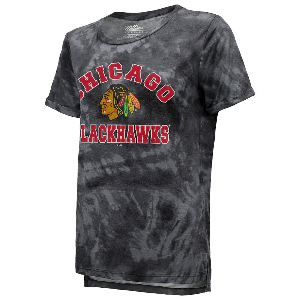 Chicago Blackhawks Majestic Threads Women's Boyfriend Tie-Dye Tri-Blend T-Shirt -  NHL T-shirts