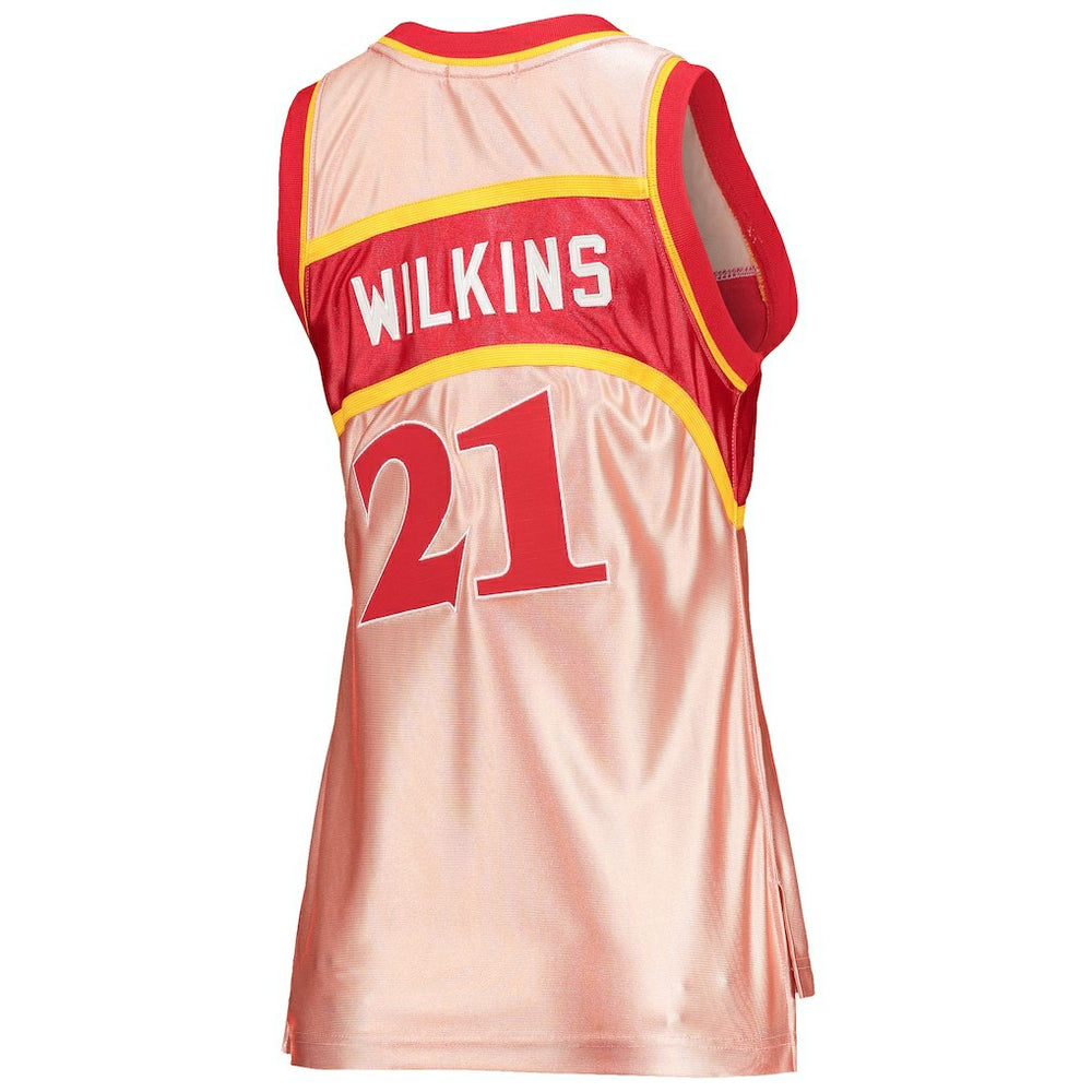 Pink Dominique Wilkins Atlanta Hawks Women's 75th Anniversary Rose Gold 1986 Swingman Jersey | NBA