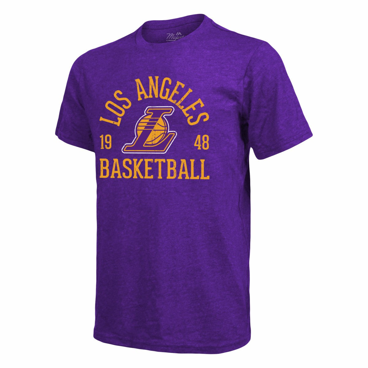 Heathered Purple Los Angeles Lakers Majestic Threads Ball Hog Logo Tri-Blend T-Shirt | NBA
