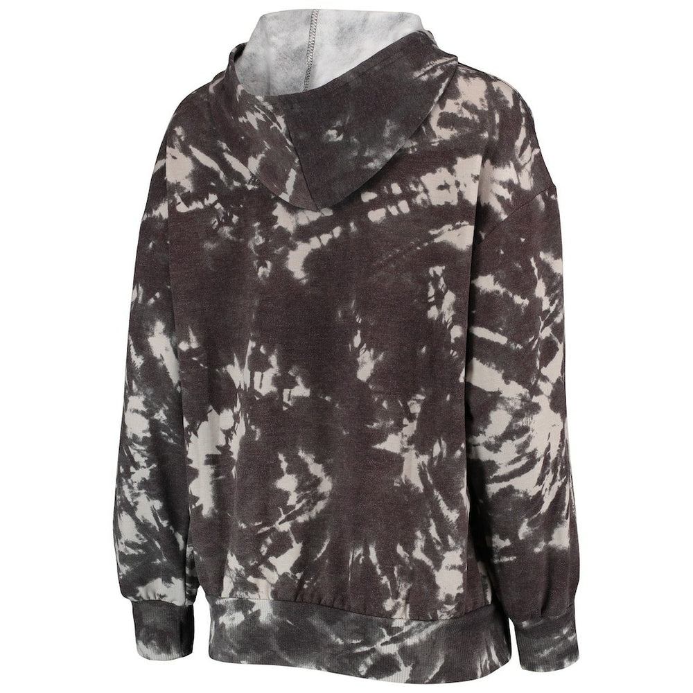 Black Golden State Warriors Majestic Threads Women's Burble Tie-Dye Tri-Blend Pullover Hoodie sale | NBA
