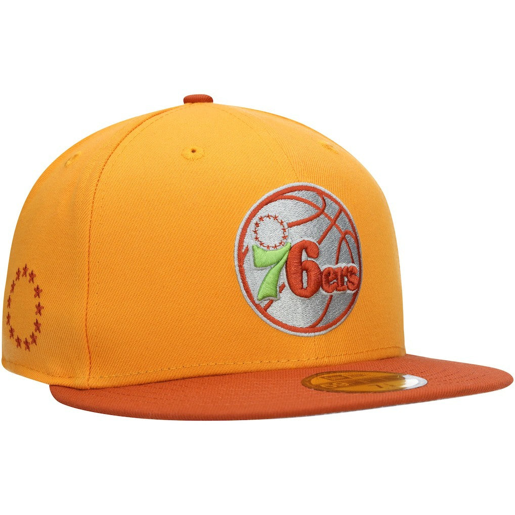 Gold/Rust Philadelphia 76ers 59FIFTY Fitted Hat | NBA