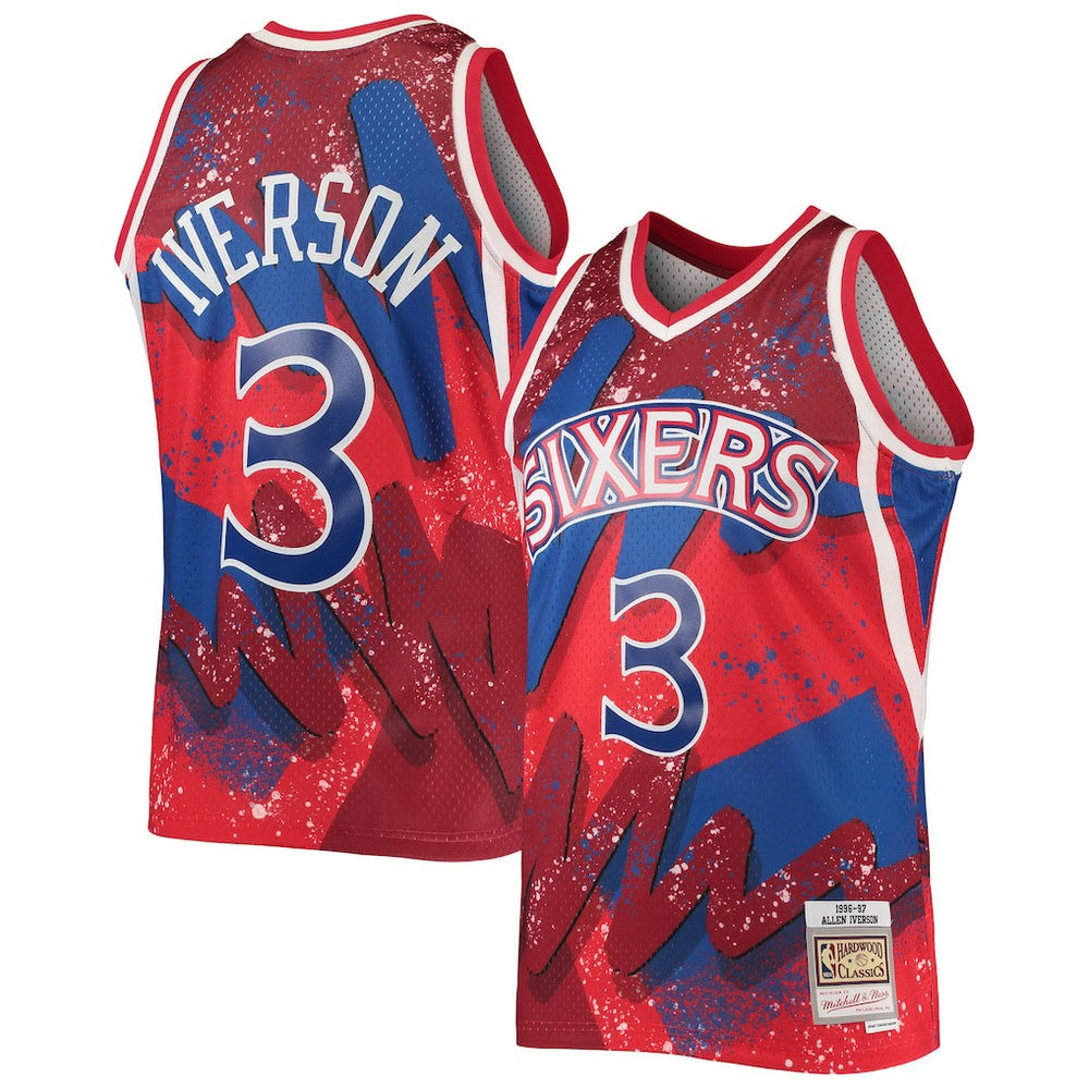 Red Allen Iverson Philadelphia 76ers Hardwood Classics 1996/97 Hyper Hoops Swingman Jersey | NBA
