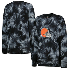 Cleveland Browns MSX by Michael Strahan Women's Bailey Tie-Dye Tri-Blend Pullover Sweatshirt | NFL Hot