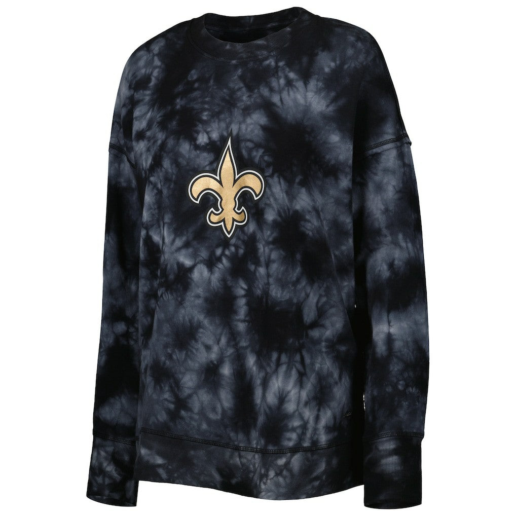 New Orleans Saints MSX by Michael Strahan Women's Bailey Tie-Dye Tri-Blend Pullover Sweatshirt | NFL US