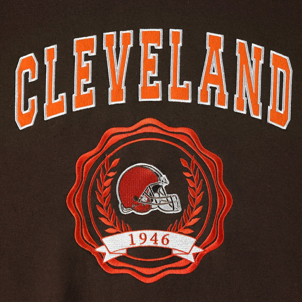 Cleveland Browns Tommy Hilfiger Women's Becca Drop Shoulder Pullover Hoodie | NFL Discount