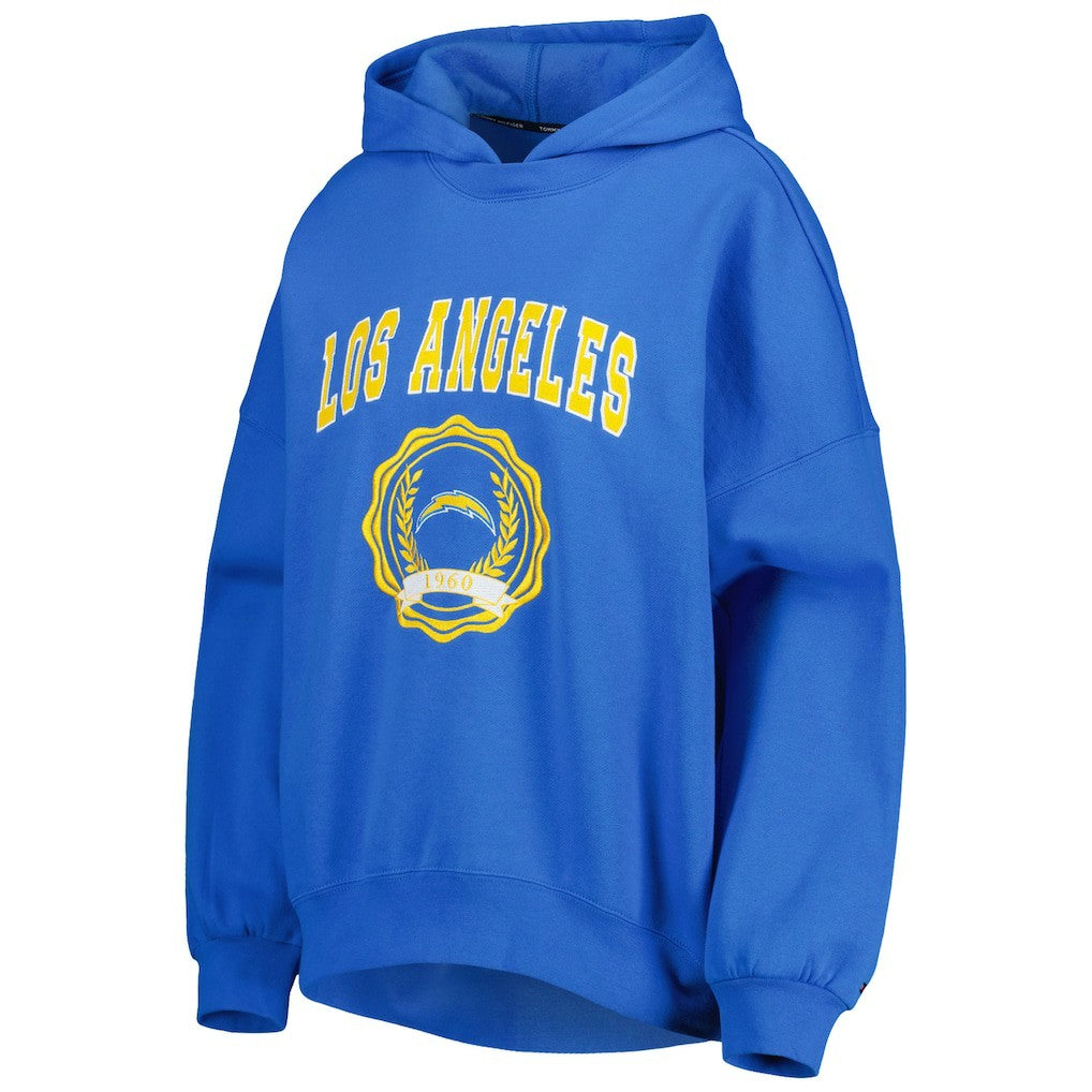 Los Angeles Chargers Tommy Hilfiger Women's Becca Drop Shoulder Pullover Hoodie | NFL Sale