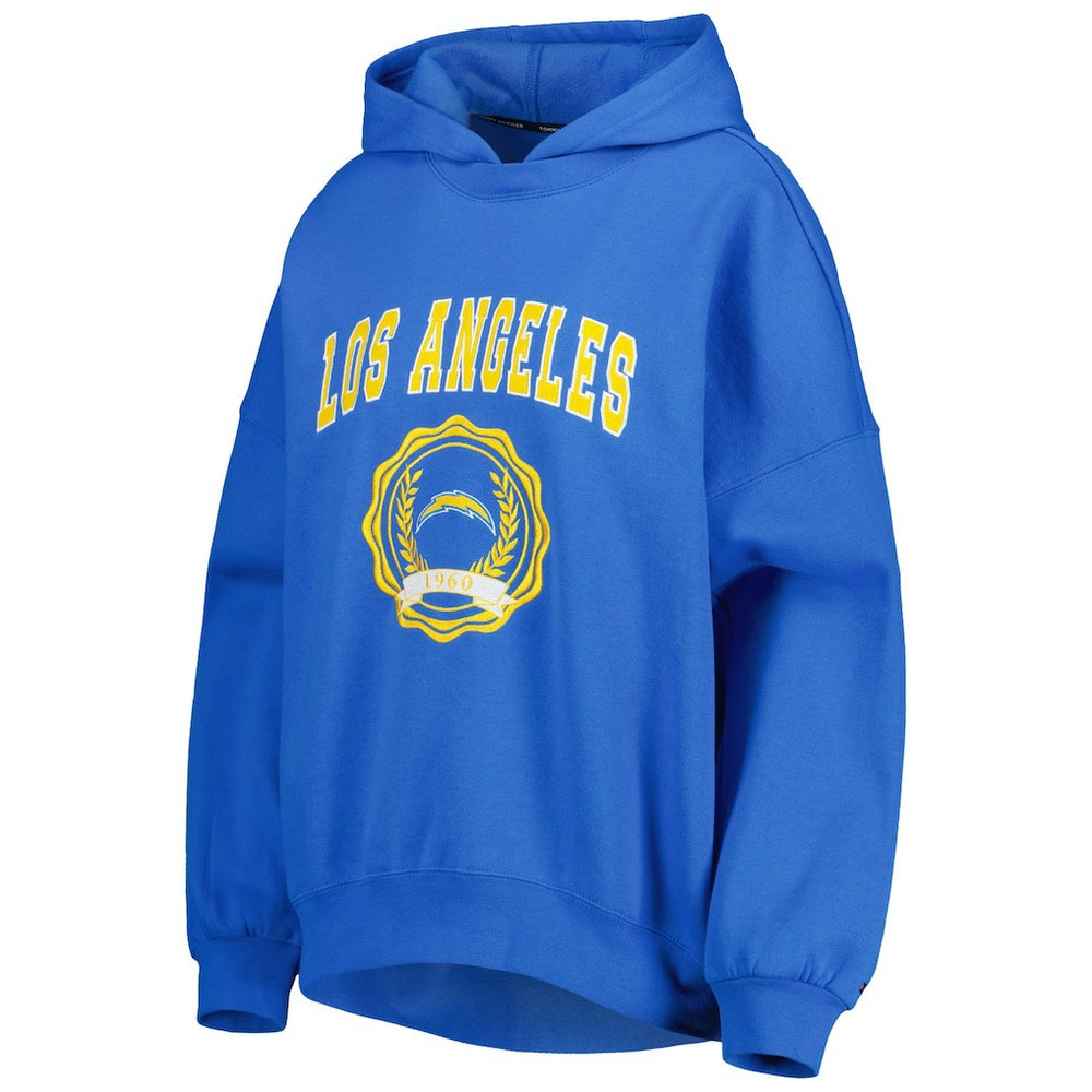 Los Angeles Chargers Tommy Hilfiger Women's Becca Drop Shoulder Pullover Hoodie | NFL Sale