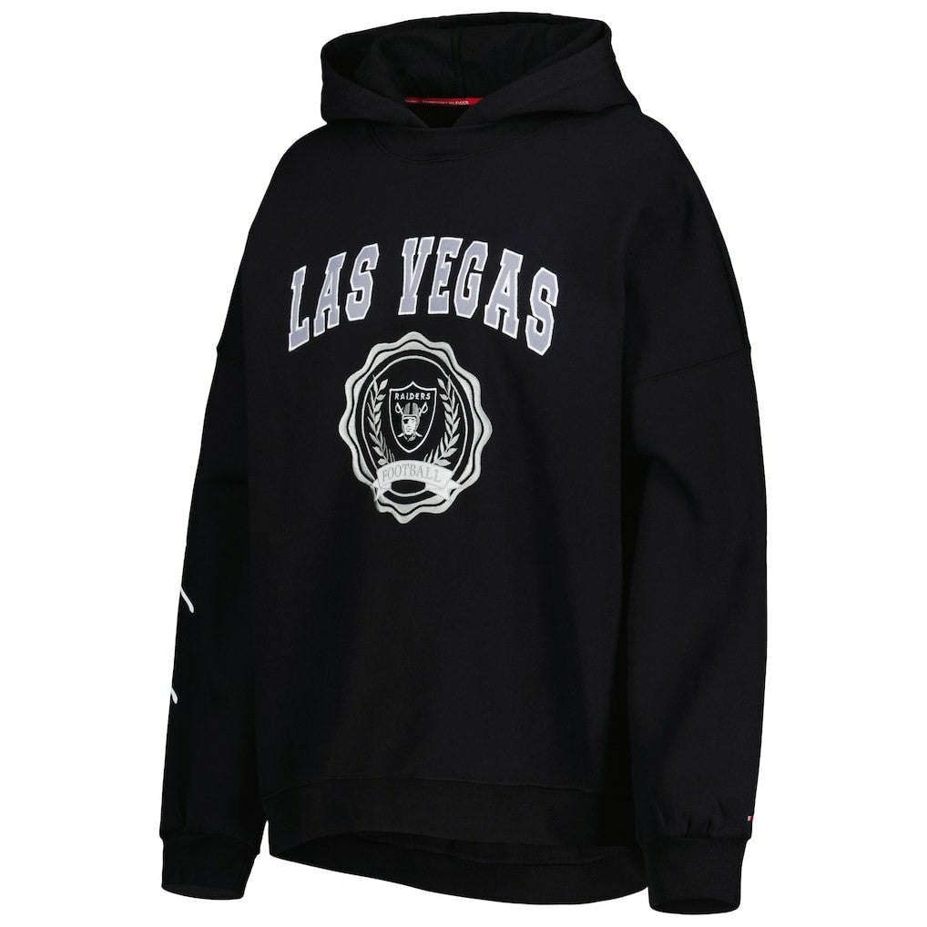 Las Vegas Raiders Tommy Hilfiger Women's Becca Drop Shoulder Pullover Hoodie | NFL US