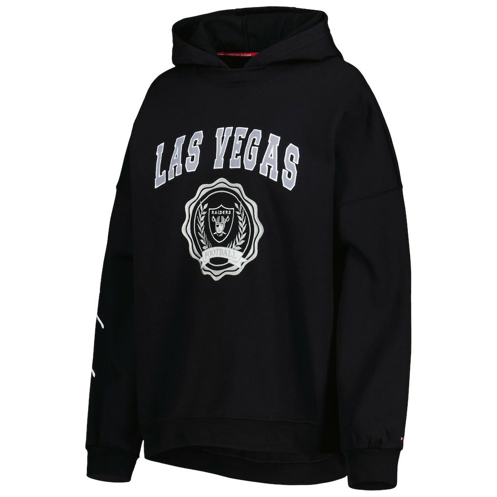 Las Vegas Raiders Tommy Hilfiger Women's Becca Drop Shoulder Pullover Hoodie | NFL US