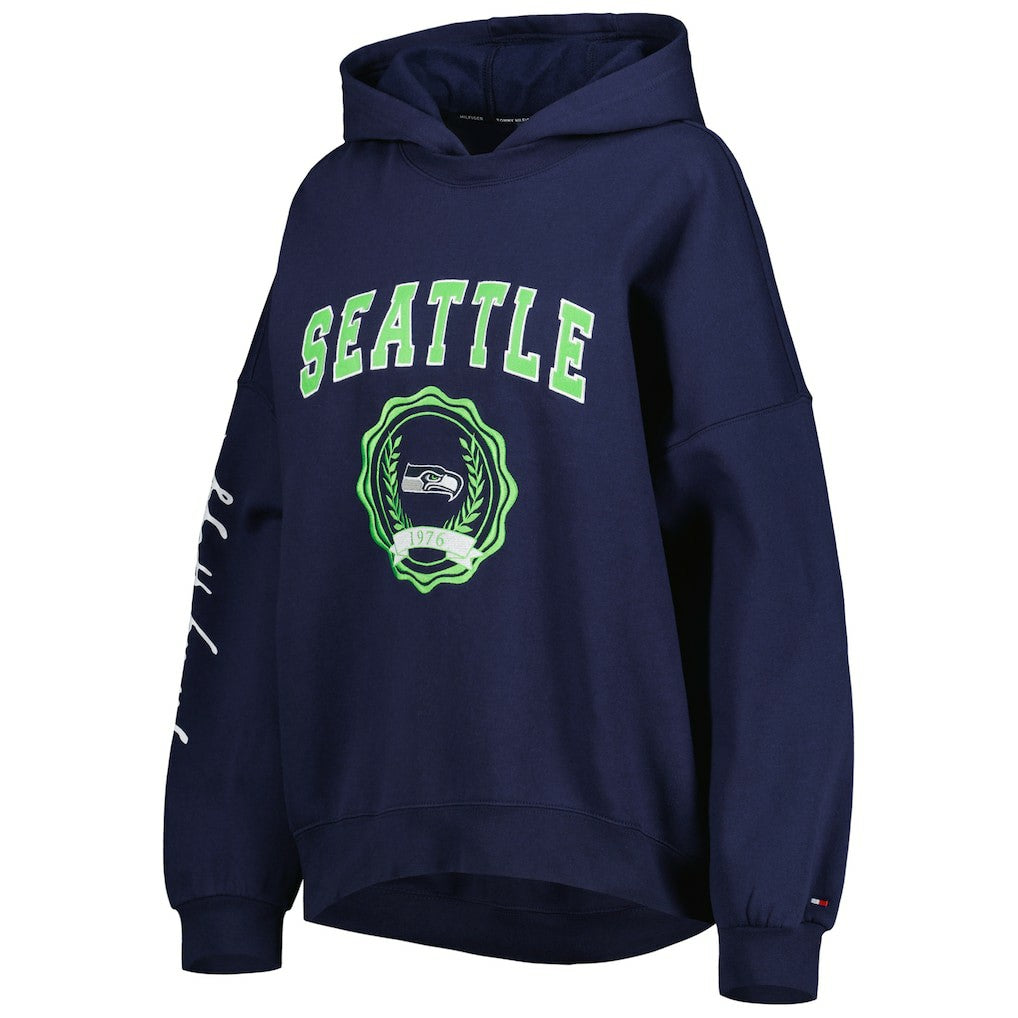 Seattle Seahawks Tommy Hilfiger Women's Becca Drop Shoulder Pullover Hoodie | NFL On sale