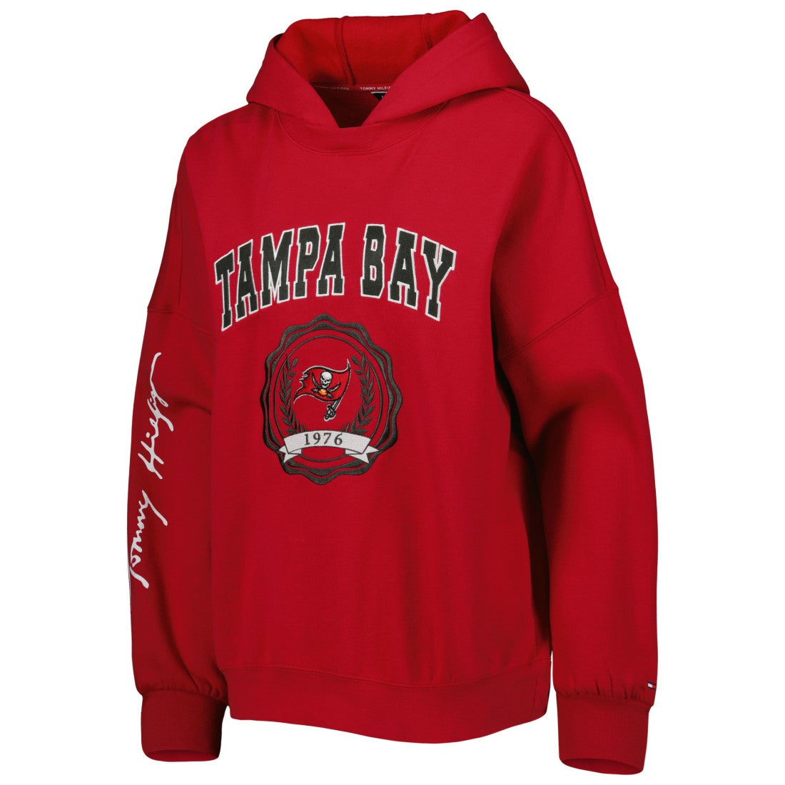 Tampa Bay Buccaneers Tommy Hilfiger Women's Becca Drop Shoulder Pullover Hoodie | NFL Online