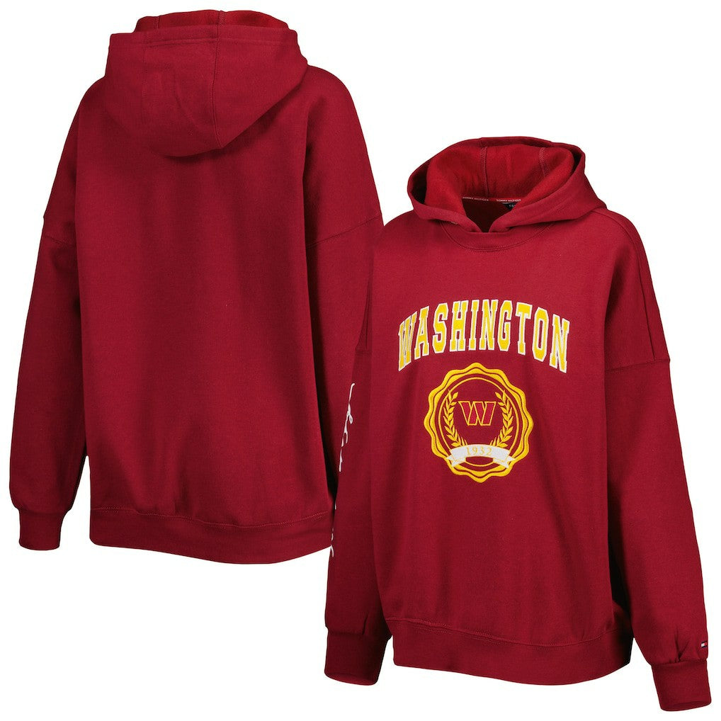 Washington Commanders Tommy Hilfiger Women's Becca Drop Shoulder Pullover Hoodie | NFL US