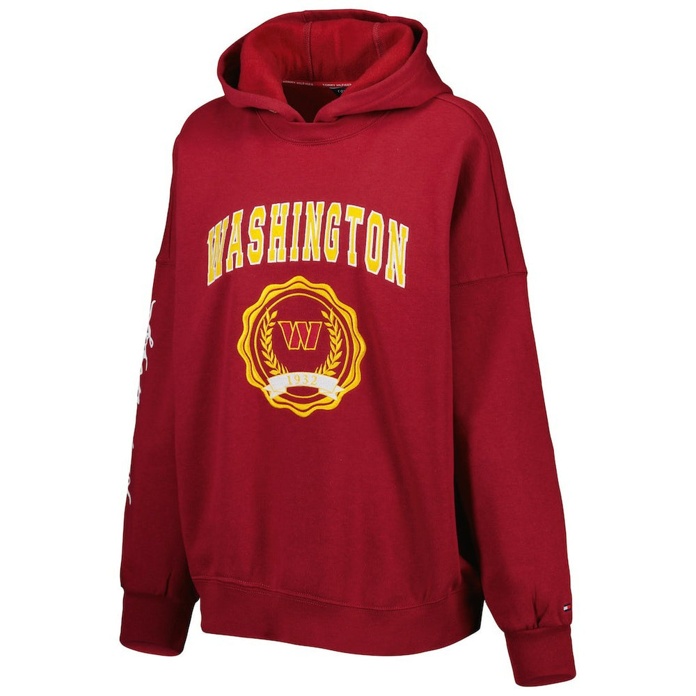 Washington Commanders Tommy Hilfiger Women's Becca Drop Shoulder Pullover Hoodie | NFL US