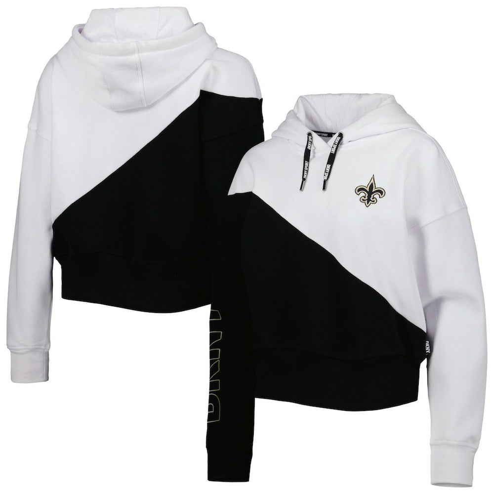 New Orleans Saints DKNY Sport Women's Bobbi Color Blocked Pullover Hoodie | NFL On sale