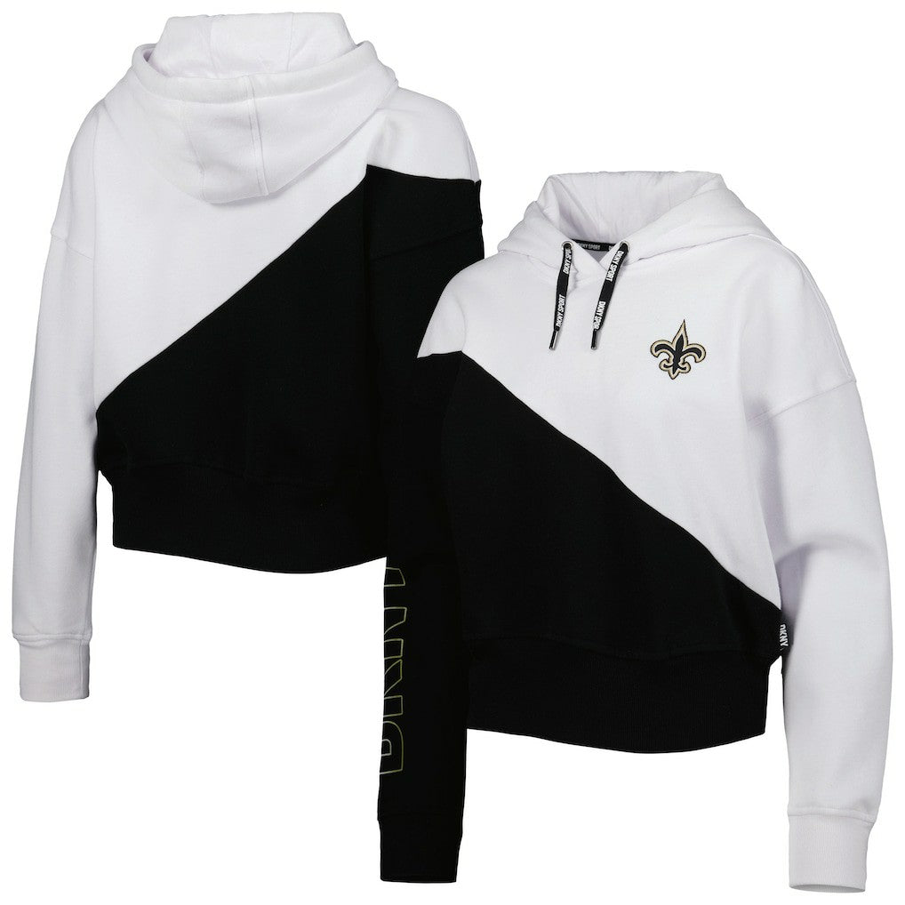 New Orleans Saints DKNY Sport Women's Bobbi Color Blocked Pullover Hoodie | NFL On sale