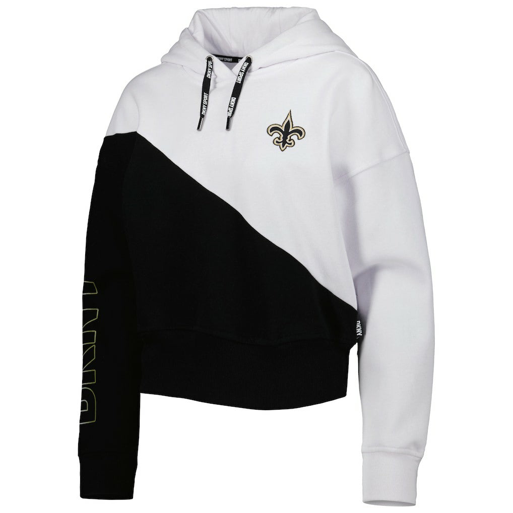 New Orleans Saints DKNY Sport Women's Bobbi Color Blocked Pullover Hoodie | NFL On sale
