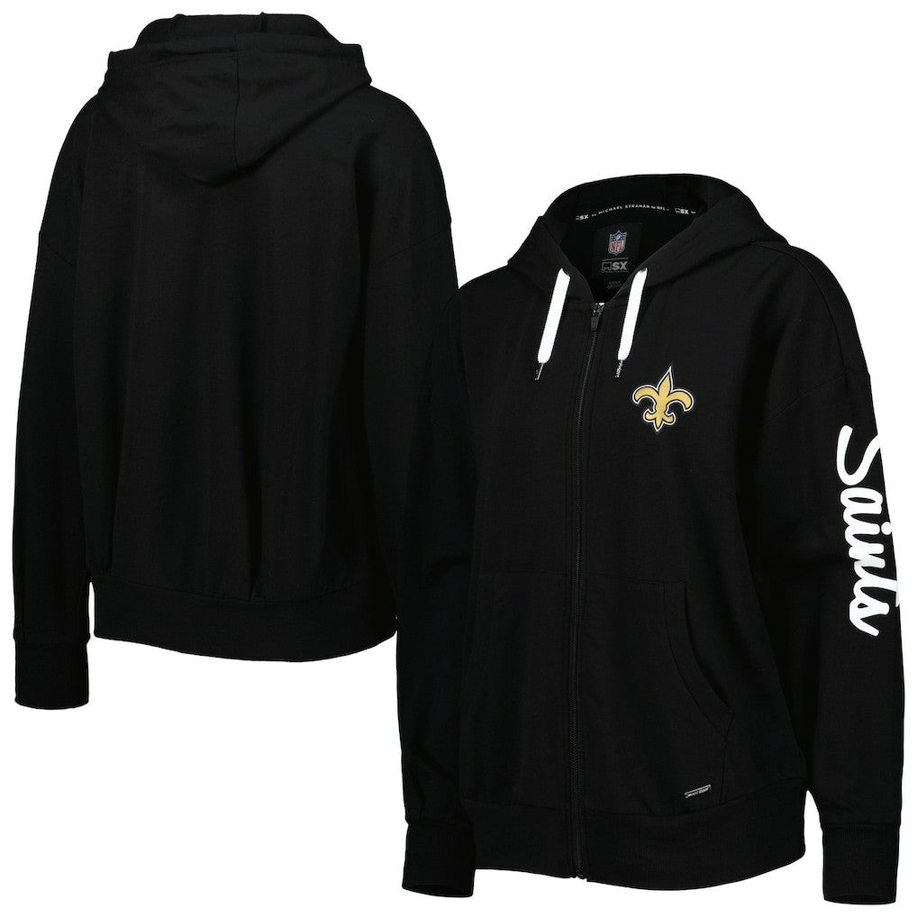 New Orleans Saints MSX by Michael Strahan Women's Emerson Lightweight Full-Zip Hoodie | NFL Near me