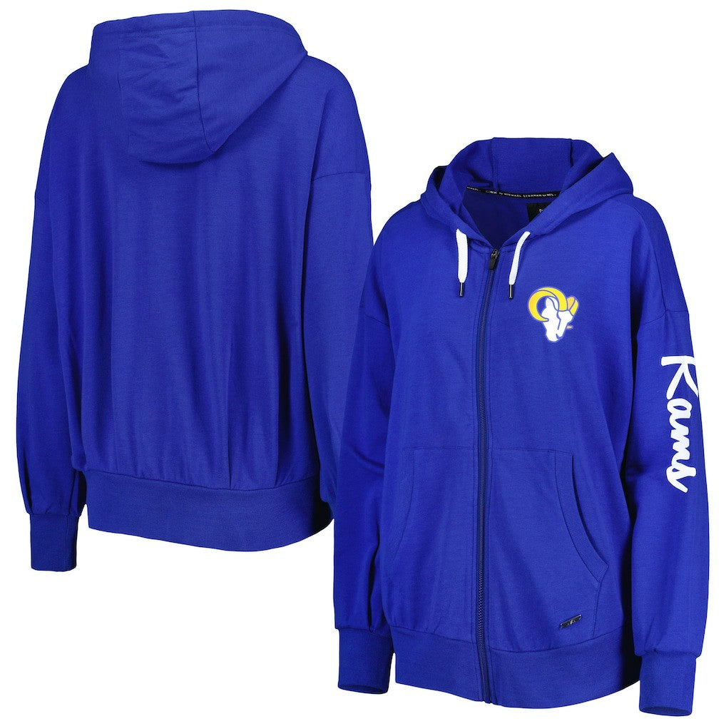Los Angeles Rams MSX by Michael Strahan Women's Emerson Lightweight Full-Zip Hoodie | NFL Outlet