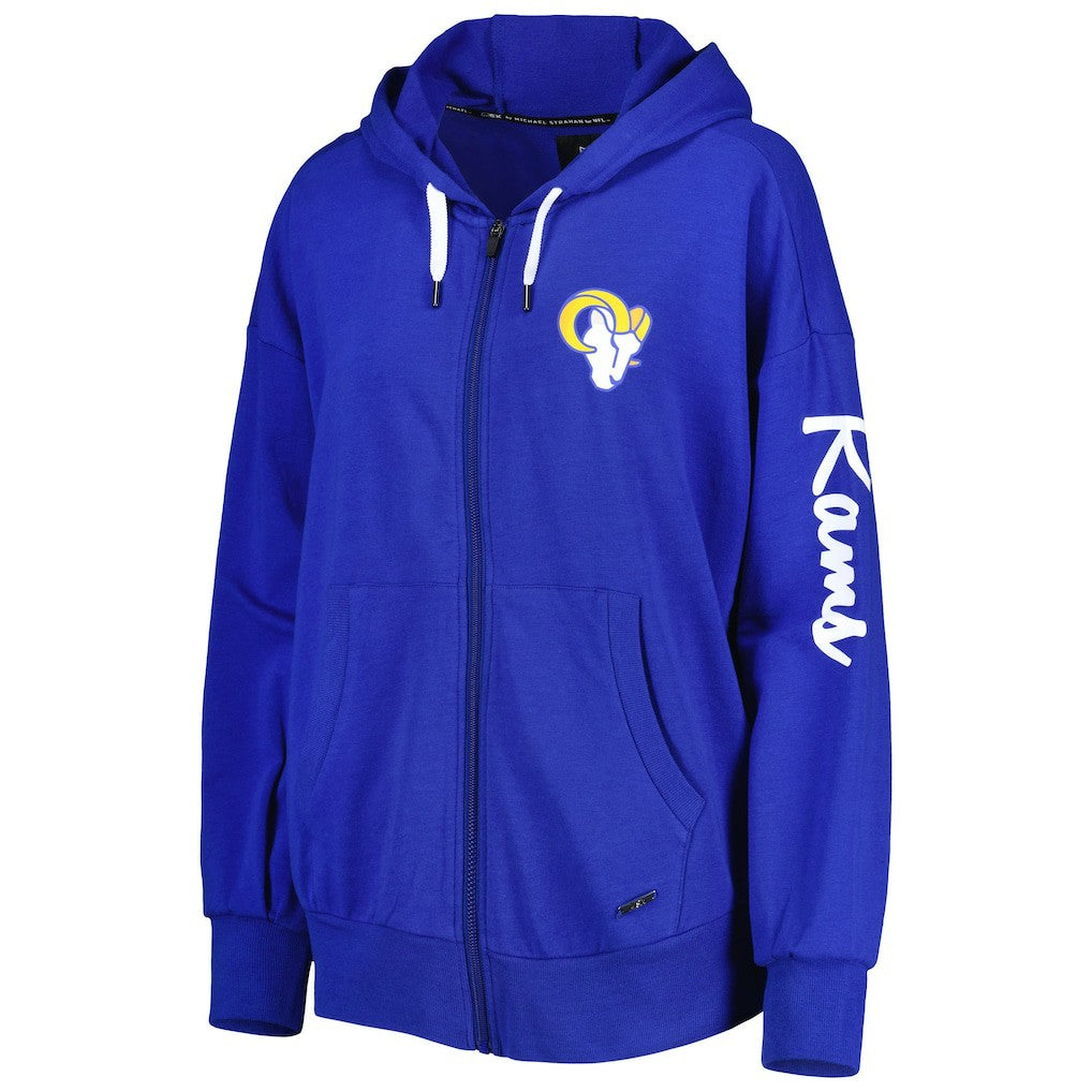 Los Angeles Rams MSX by Michael Strahan Women's Emerson Lightweight Full-Zip Hoodie | NFL Outlet