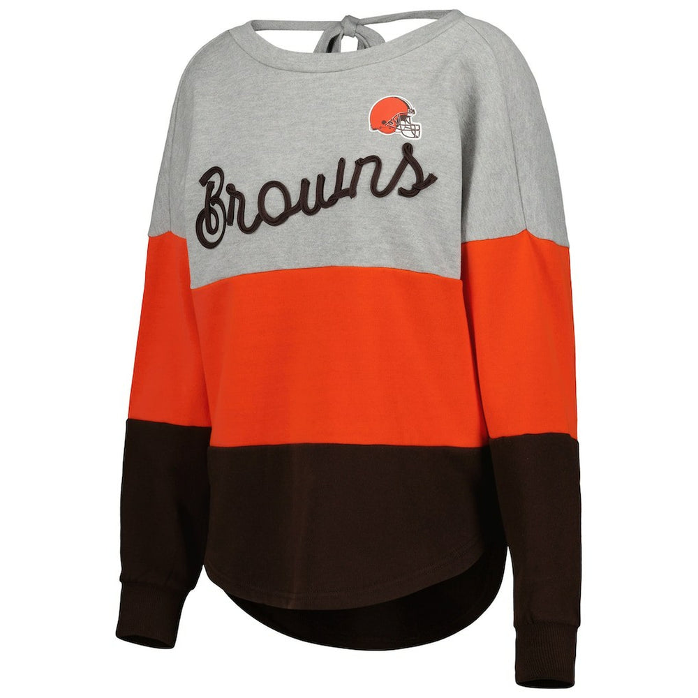 Cleveland Browns Touch Women's Outfield Deep V-Back Waist Length Pullover Sweatshirt | NFL Near me
