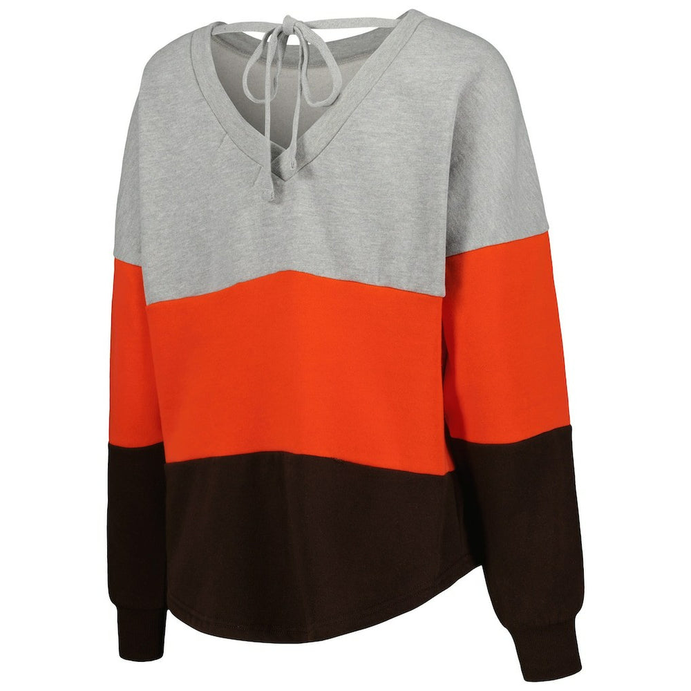 Cleveland Browns Touch Women's Outfield Deep V-Back Waist Length Pullover Sweatshirt | NFL Near me