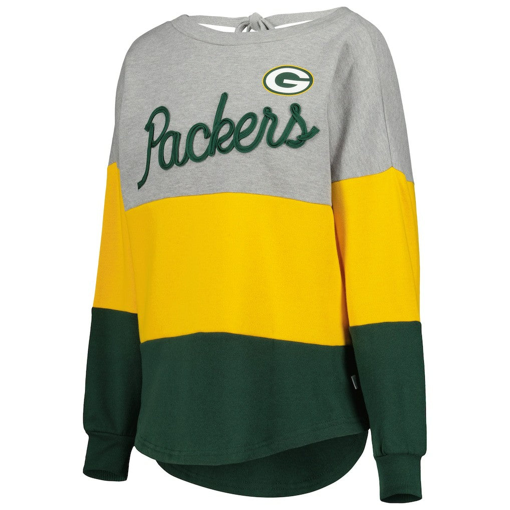 Green Bay Packers Touch Women's Outfield Deep V-Back Waist Length Pullover Sweatshirt | NFL On sale