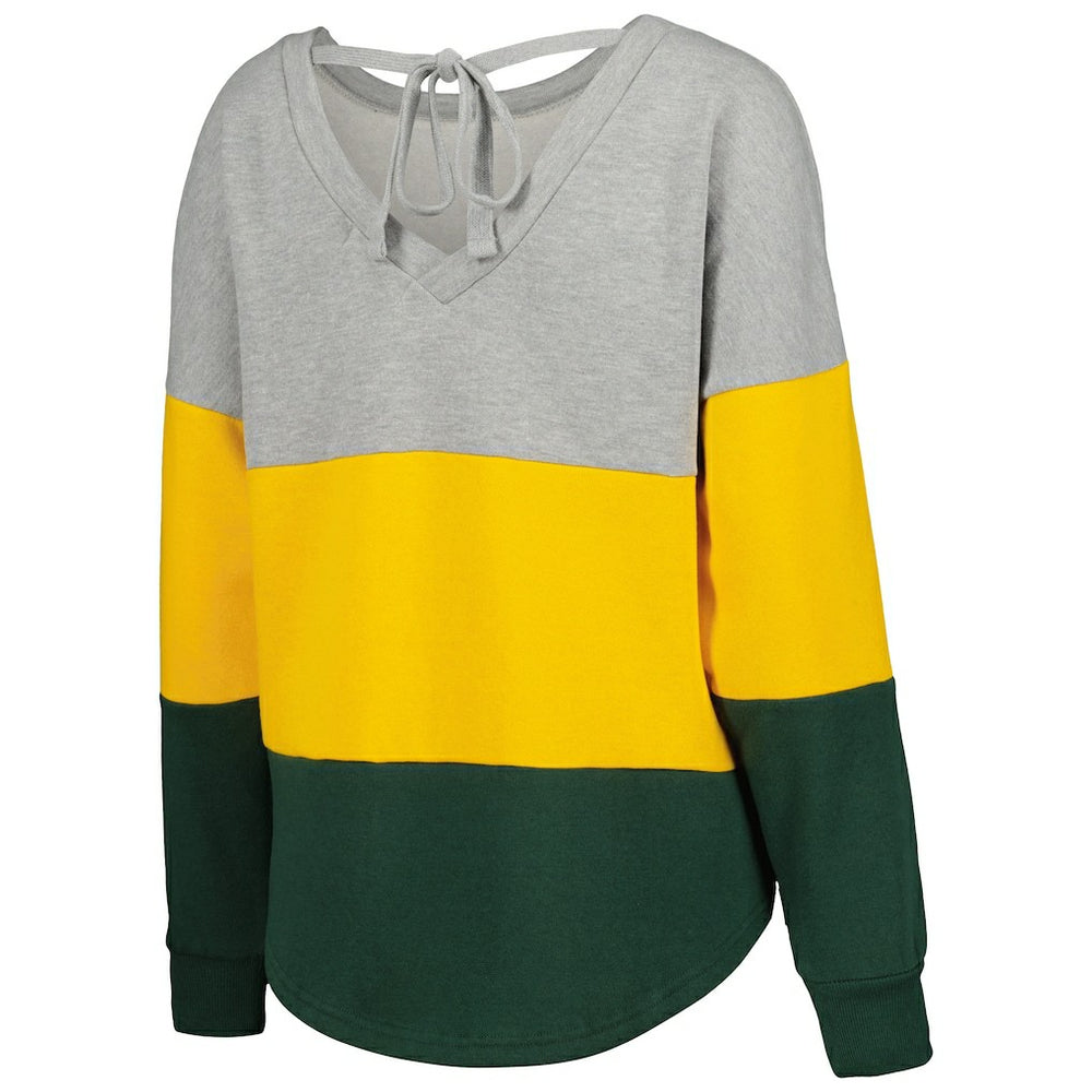 Green Bay Packers Touch Women's Outfield Deep V-Back Waist Length Pullover Sweatshirt | NFL On sale