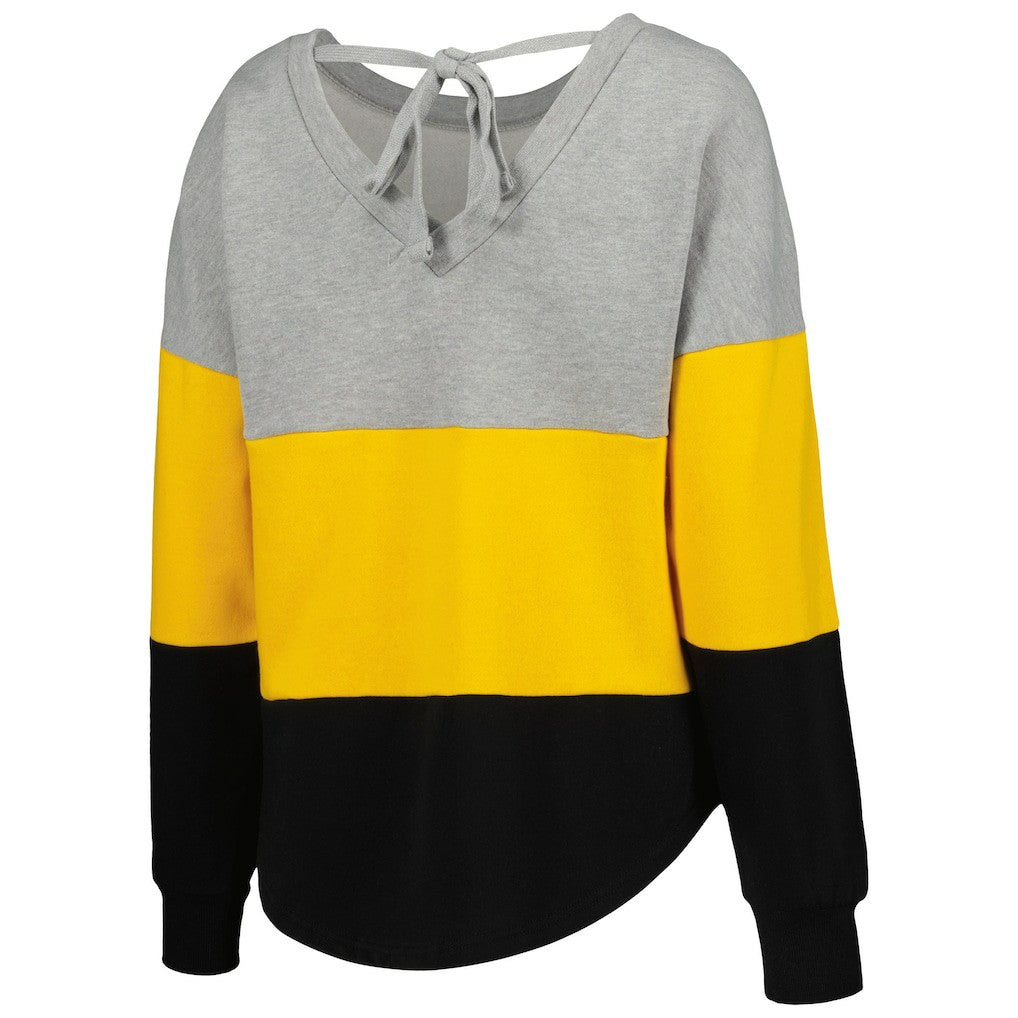Pittsburgh Steelers Touch Women's Outfield Deep V-Back Waist Length Pullover Sweatshirt | NFL Online