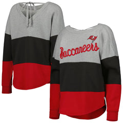 Tampa Bay Buccaneers Touch Women's Outfield Deep V-Back Waist Length Pullover Sweatshirt | NFL Outlet