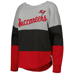 Tampa Bay Buccaneers Touch Women's Outfield Deep V-Back Waist Length Pullover Sweatshirt | NFL Outlet