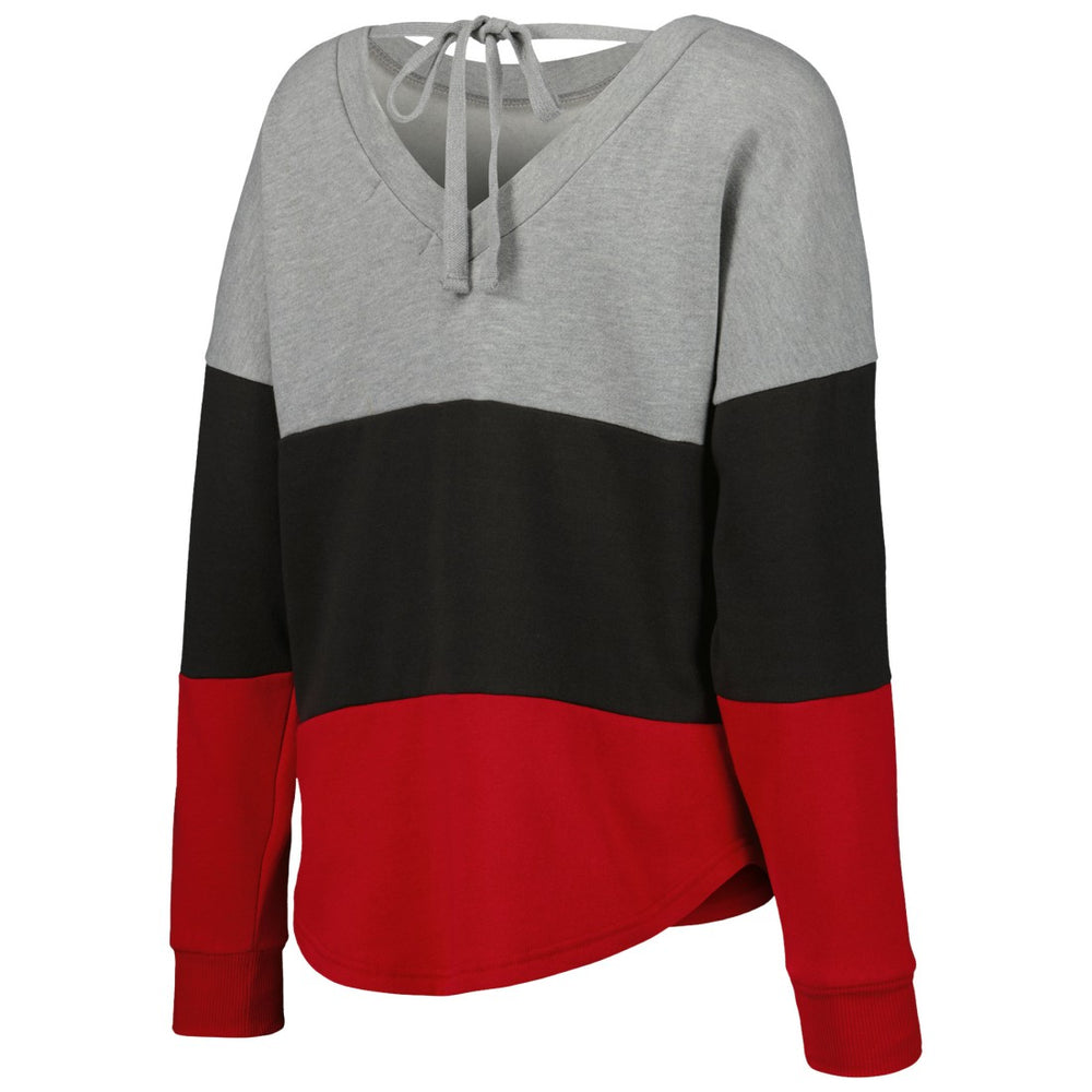 Tampa Bay Buccaneers Touch Women's Outfield Deep V-Back Waist Length Pullover Sweatshirt | NFL Outlet