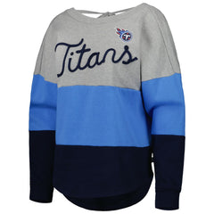 Tennessee Titans Touch Women's Outfield Deep V-Back Waist Length Pullover Sweatshirt | NFL Hot