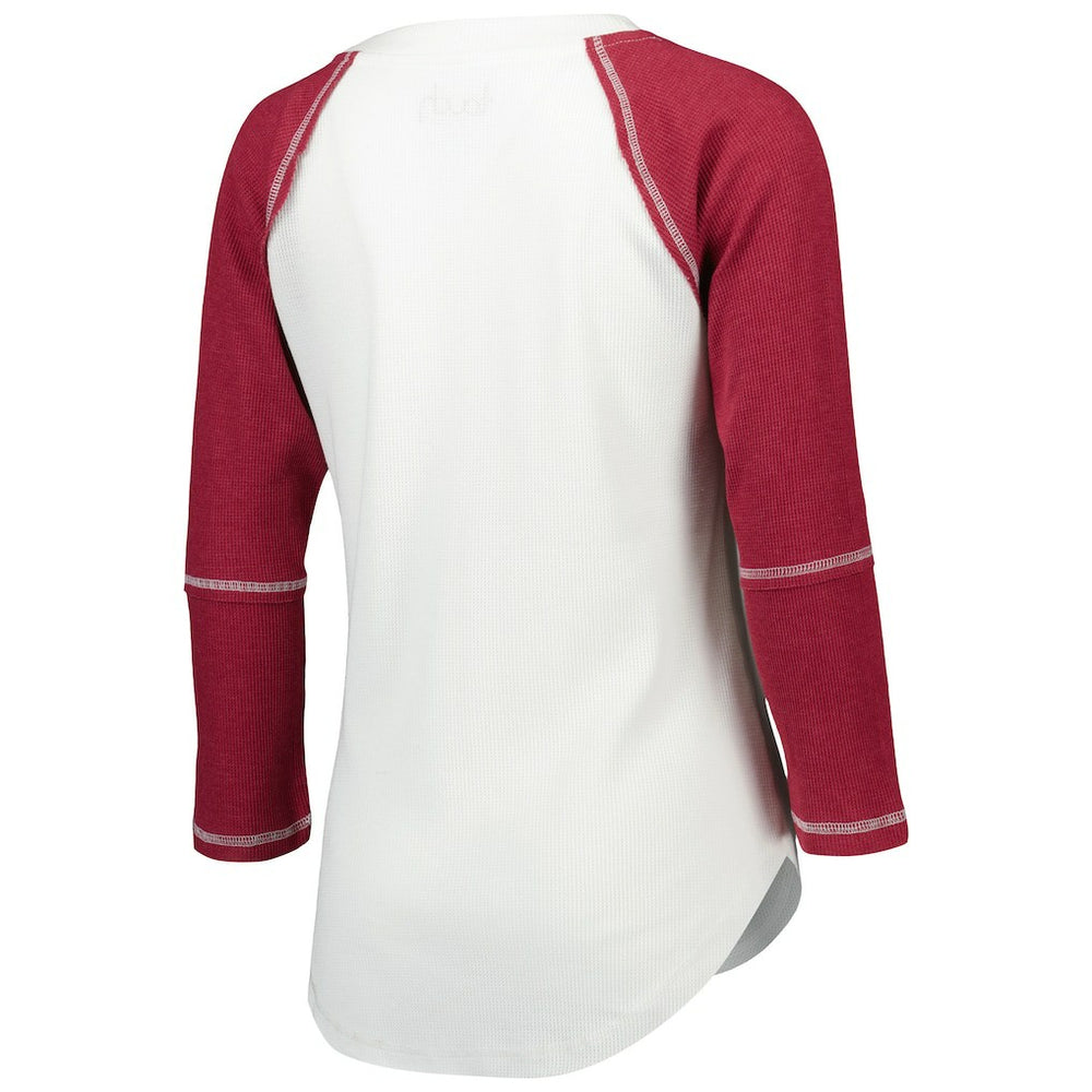 Washington Commanders Touch Women's Rebel Raglan Tri-Blend 3/4-Sleeve Lace-Up V-Neck T-Shirt | NFL Near me