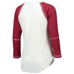 Washington Commanders Touch Women's Rebel Raglan Tri-Blend 3/4-Sleeve Lace-Up V-Neck T-Shirt | NFL Near me