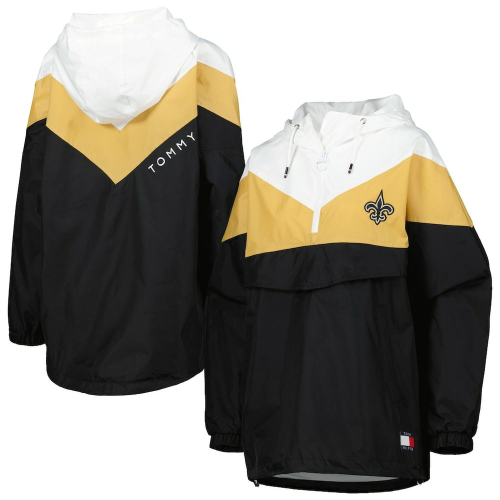 New Orleans Saints Tommy Hilfiger Women's Staci Half-Zip Hoodie Windbreaker Jacket | NFL Online