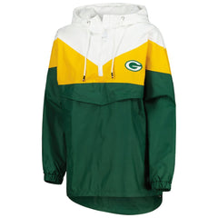 Green Bay Packers Tommy Hilfiger Women's Staci Half-Zip Hoodie Windbreaker Jacket | NFL New