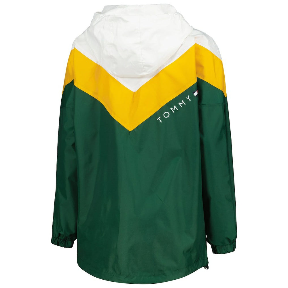 Green Bay Packers Tommy Hilfiger Women's Staci Half-Zip Hoodie Windbreaker Jacket | NFL New