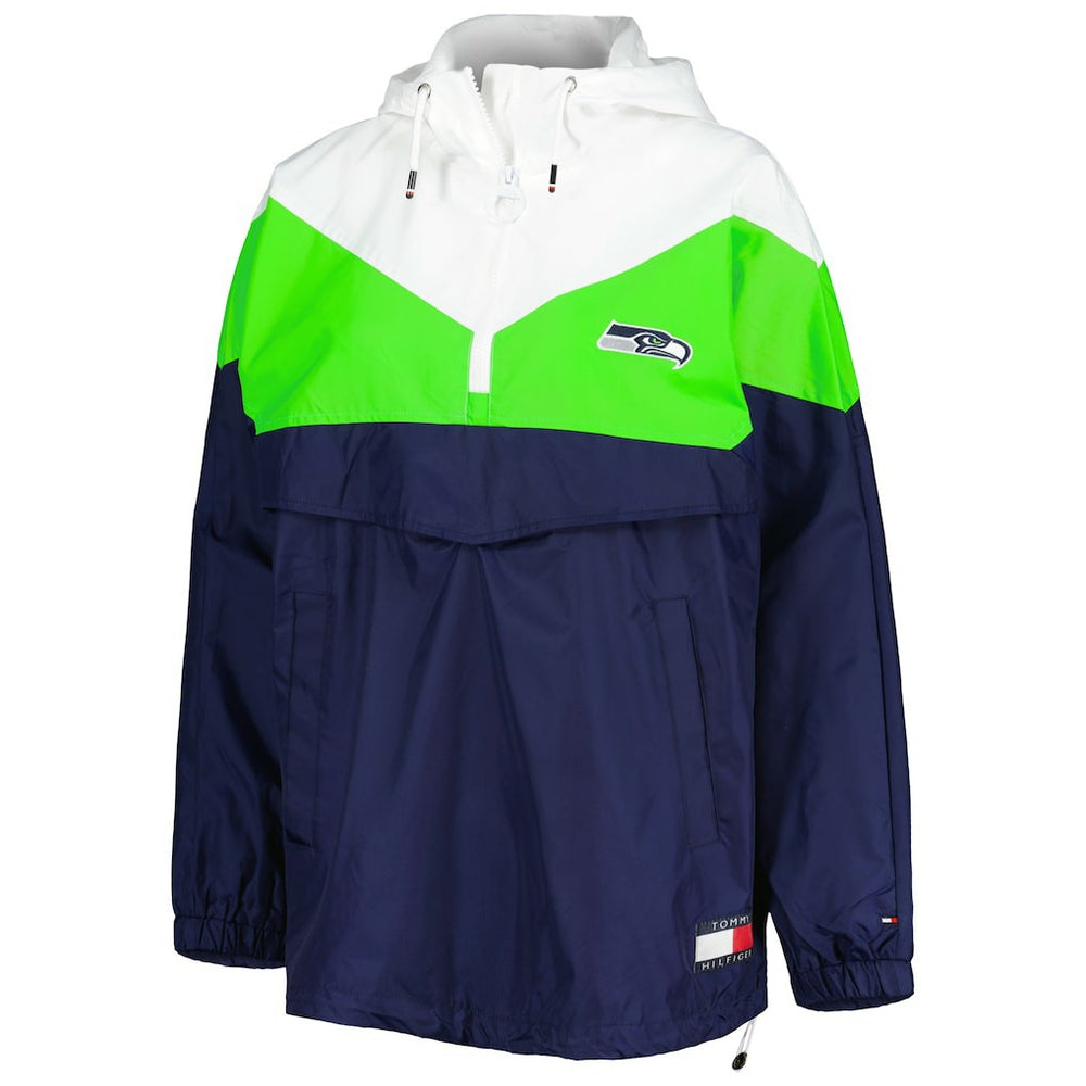 Seattle Seahawks Tommy Hilfiger Women's Staci Half-Zip Hoodie Windbreaker Jacket | NFL Outlet